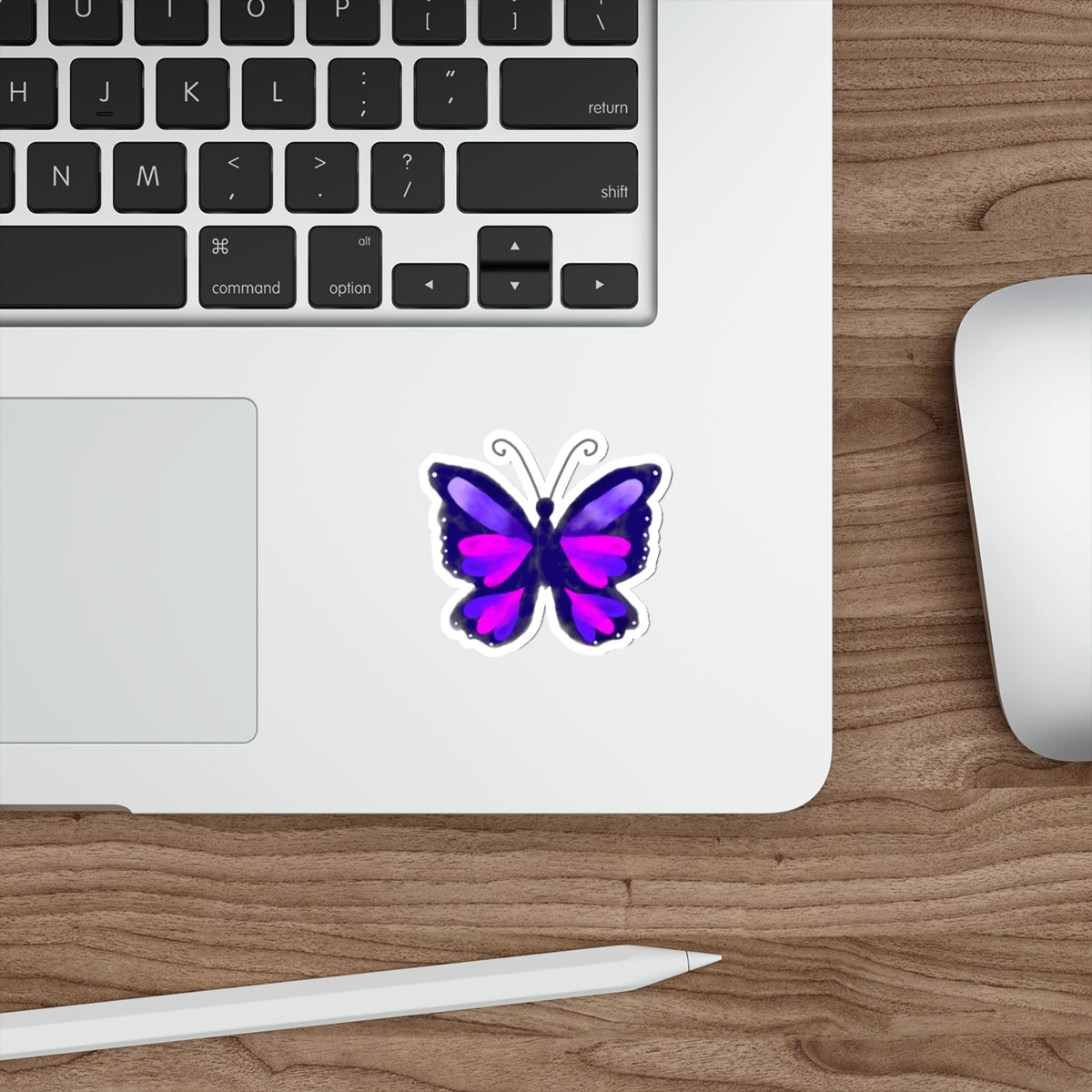 Frida Pink and Purple Watercolor Butterfly Die Cut Sticker