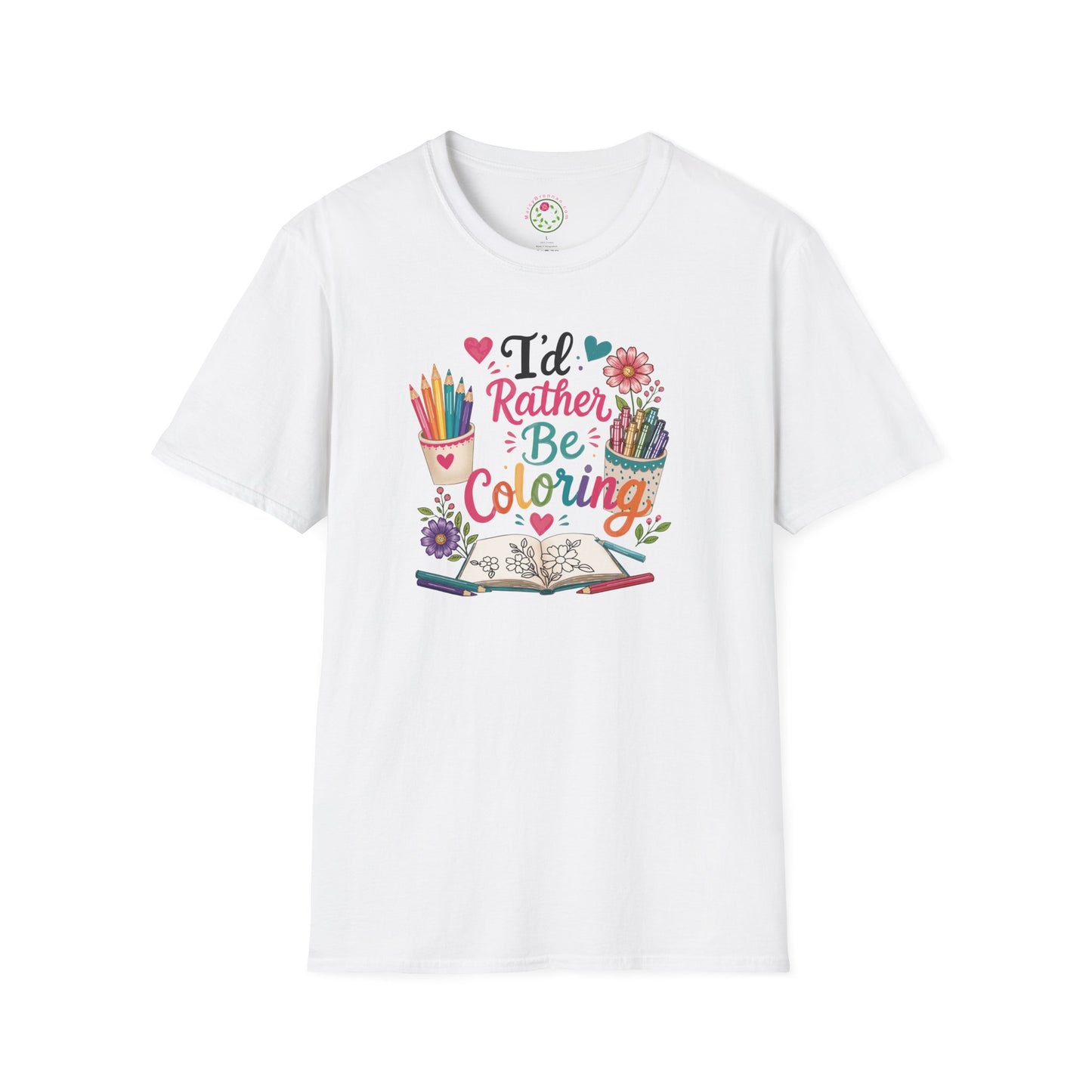 Coloring T-Shirt — "I'd Rather Be Coloring" Cute Art Lover Tee