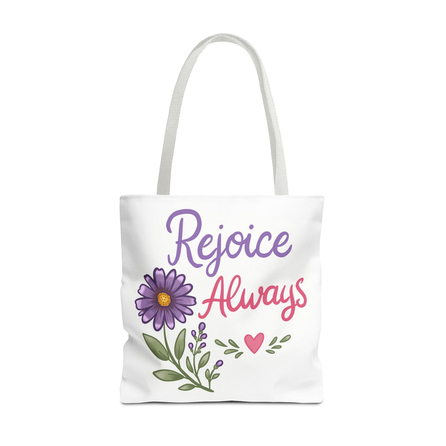 Rejoice Always Floral Tote Bag – Inspirational Scripture Tote
