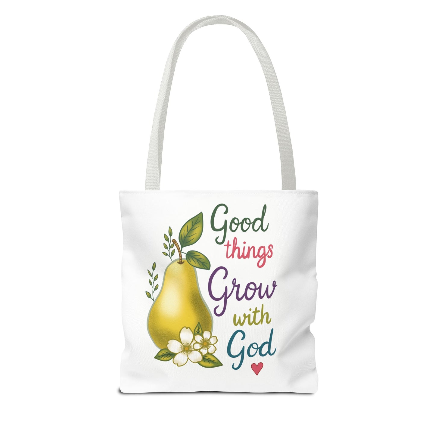 Faithful Harvest Tote — "Good Things Grow with God" Inspirational Grocery Bag