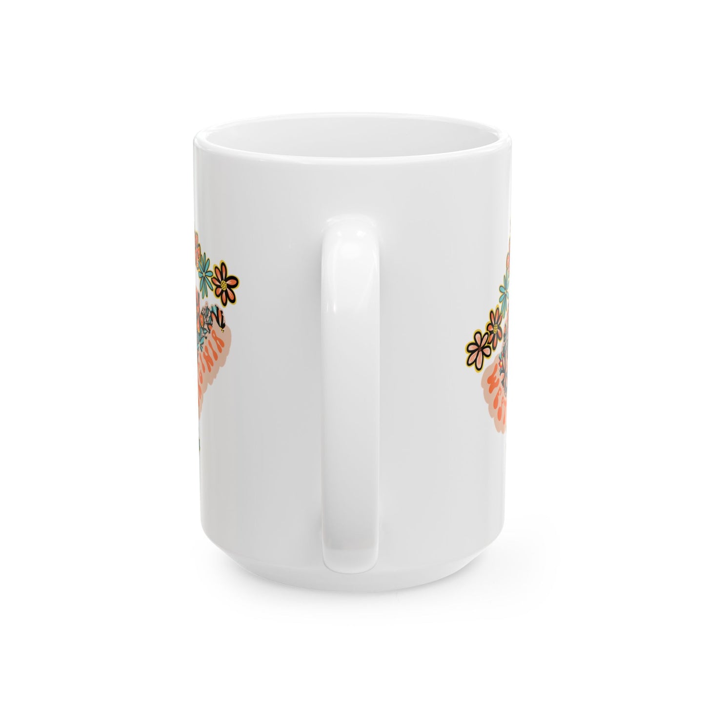 Retro 70s Flowers West Virginian Ceramic Mug 11 oz and 15 oz