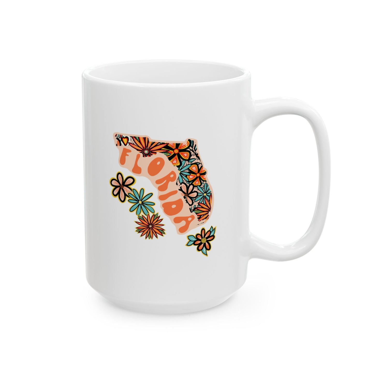 Retro 70s Flowers Florida Ceramic Mug 11 oz and 15 oz