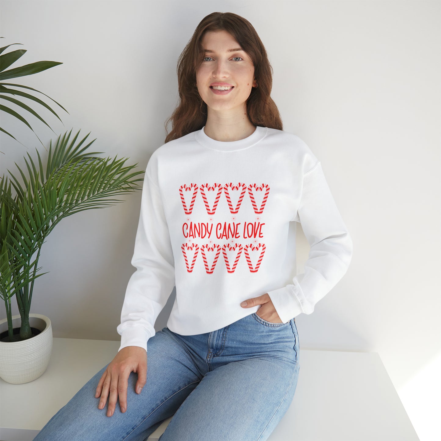 Candy Cane Hearts Unisex Heavy Blend™ Crewneck Sweatshirt