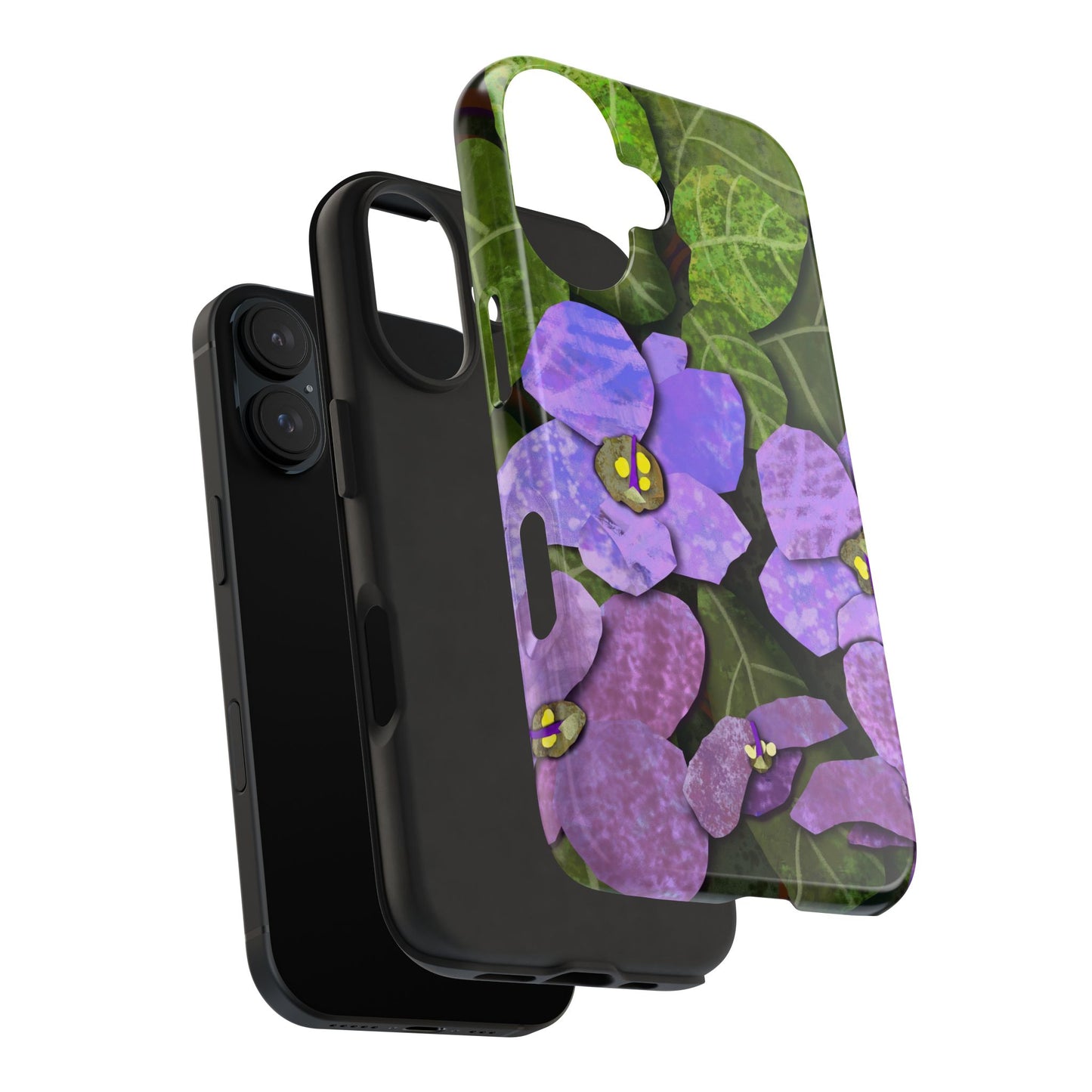 African Violets Collage Art Tough Phone Cases