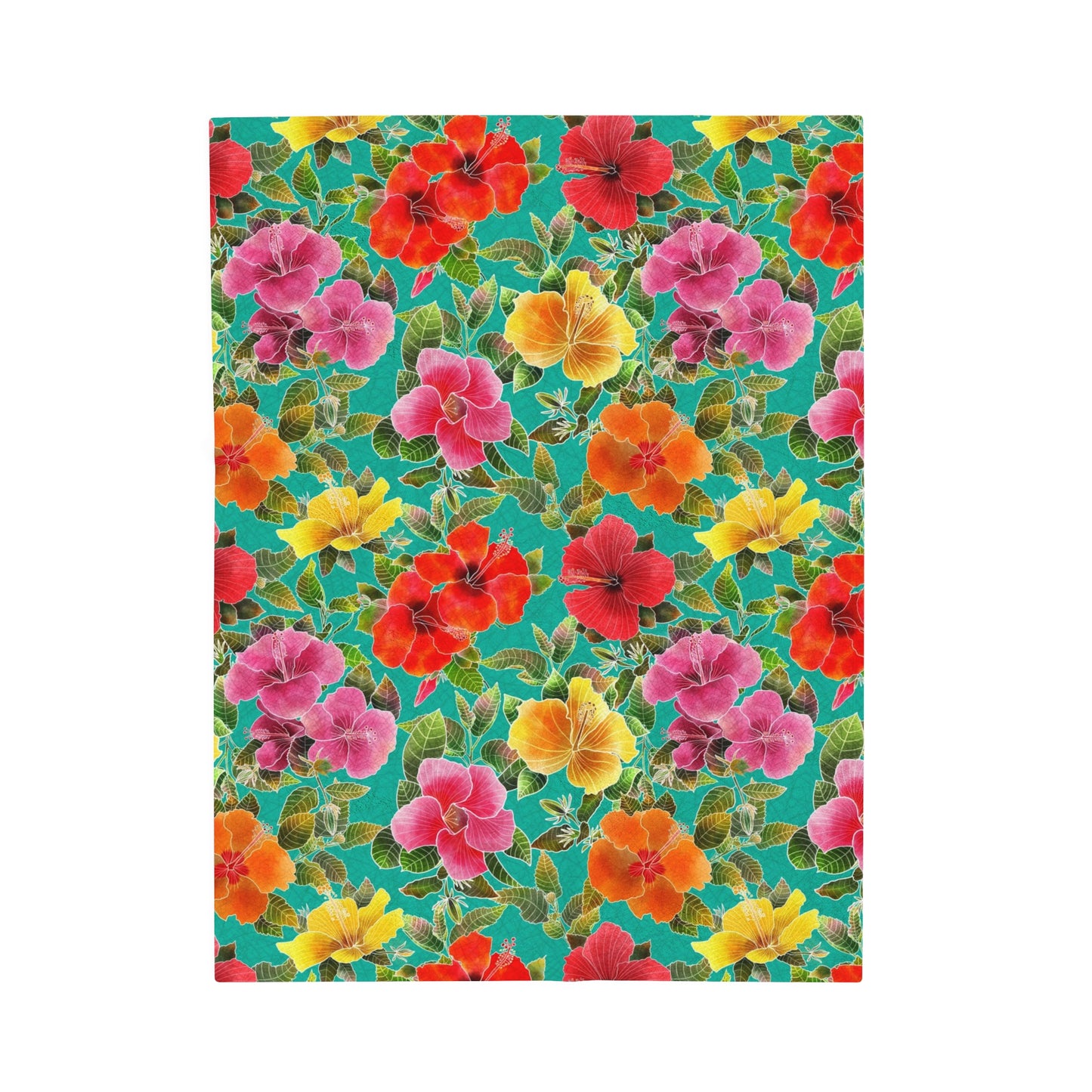 Hibiscus Garden Velveteen Plush Blanket