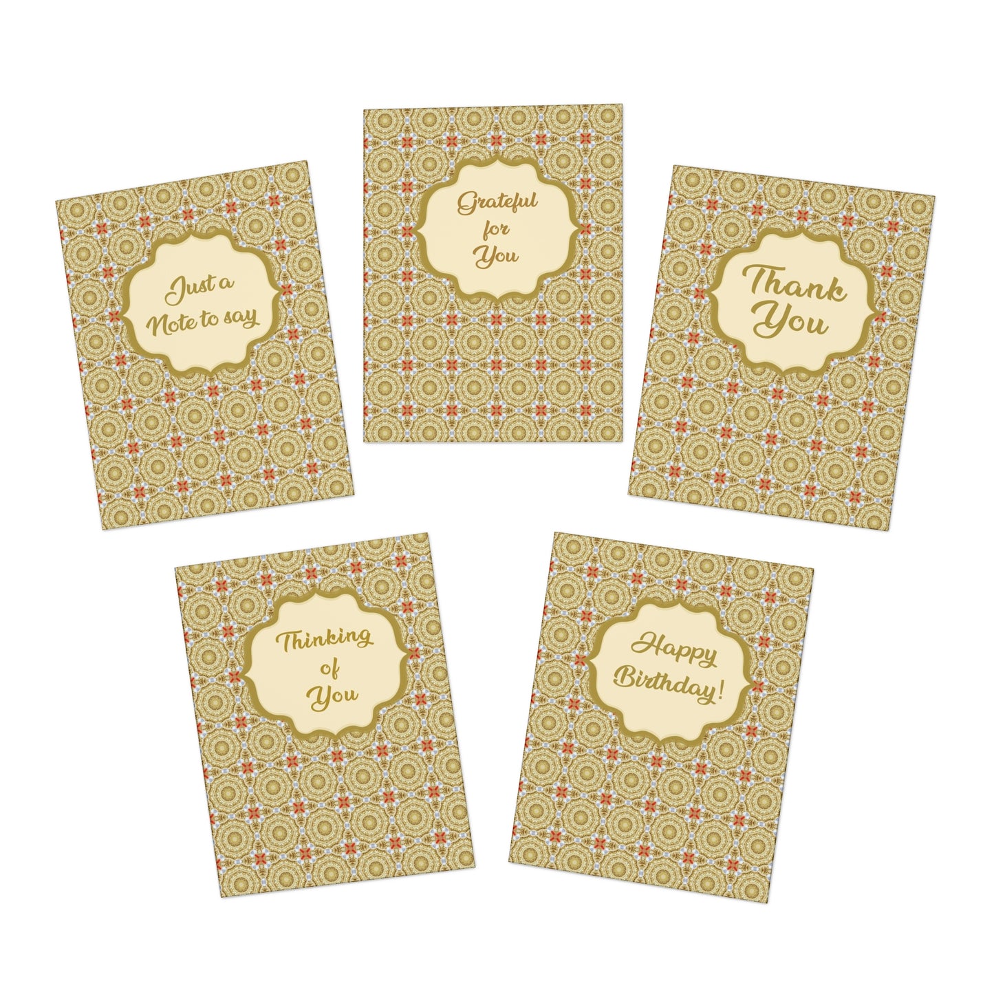 Regal Elysium Ensemble Multi-Occasion Multi-Design Greeting Cards (5-Pack)