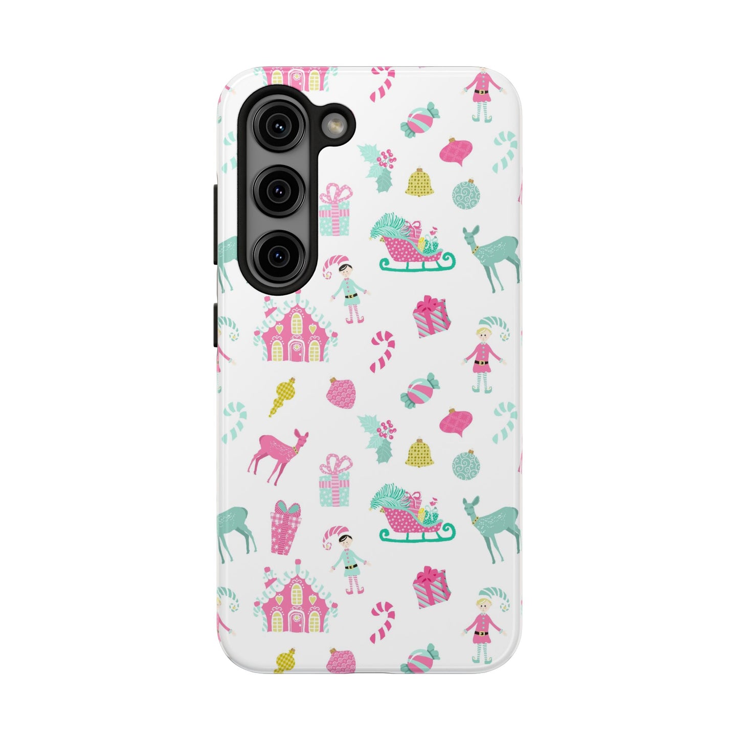 Pastel Christmas on White Tough Phone Cases