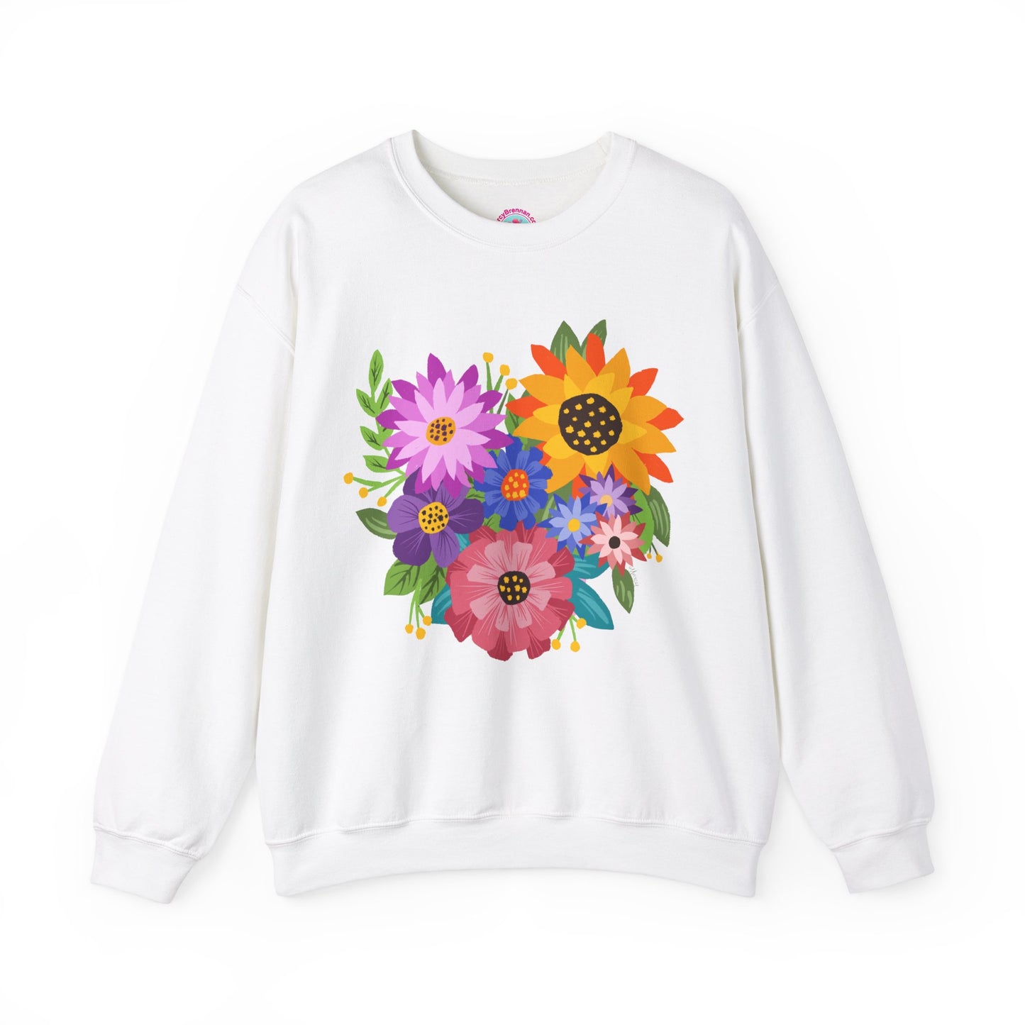 Heart Shaped Flower Bouquet — Heavy Blend™ Crewneck Sweatshirt