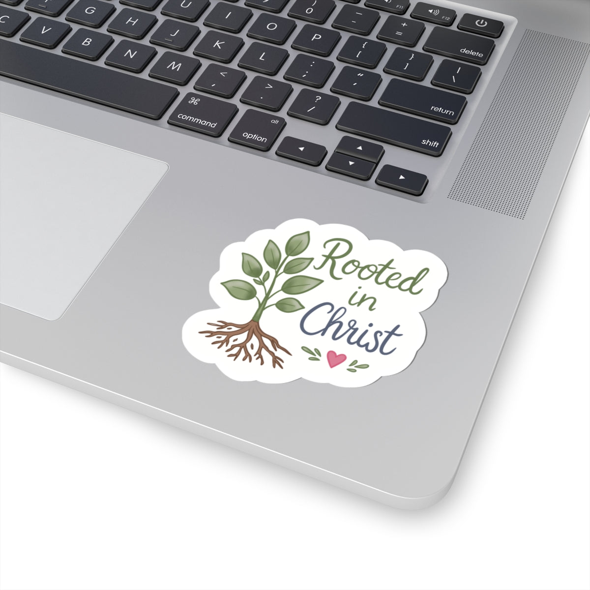 Rooted in Christ Sticker — Faith-Based Plant Sticker for Laptops, Bibles, Journals