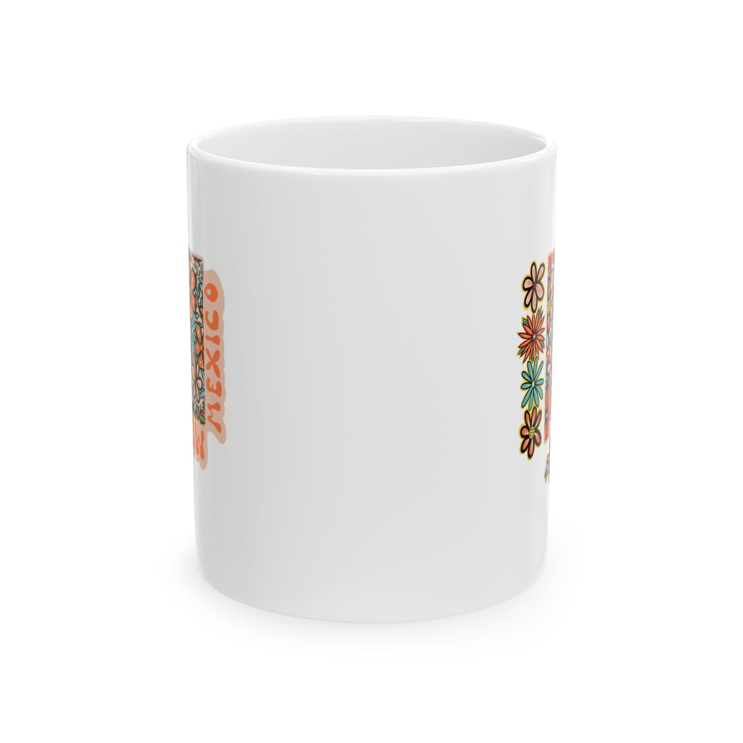 Retro 70s Flowers New Mexico Ceramic Mug 11 oz and 15 oz