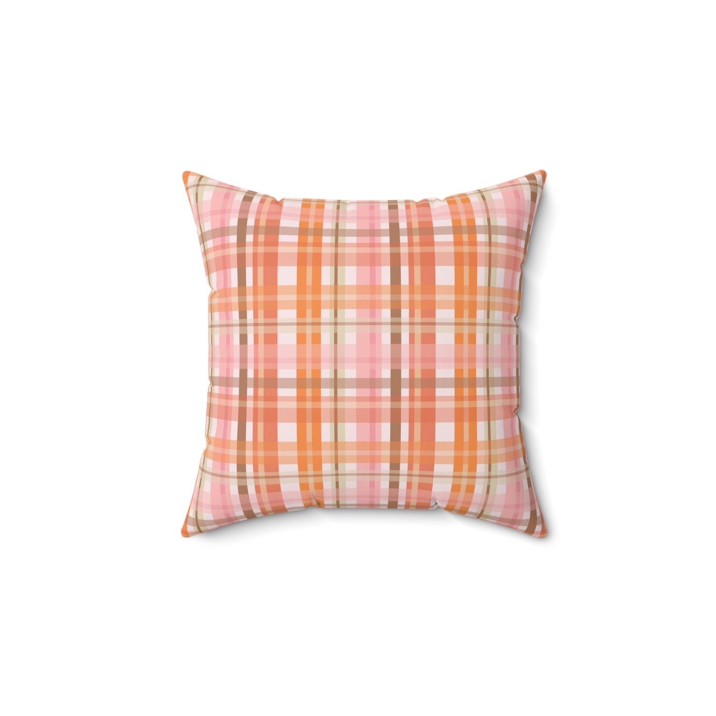 Soft Autumn Plaid Spun Polyester Square Pillow