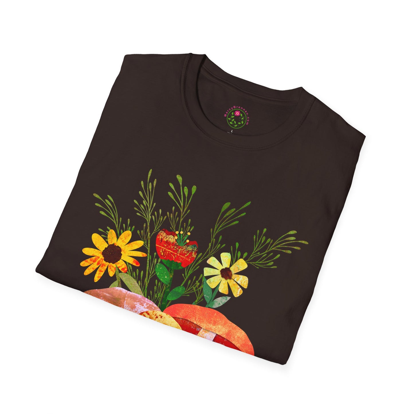 Shrooms n Fleurs Collage Collage Softstyle T-Shirt