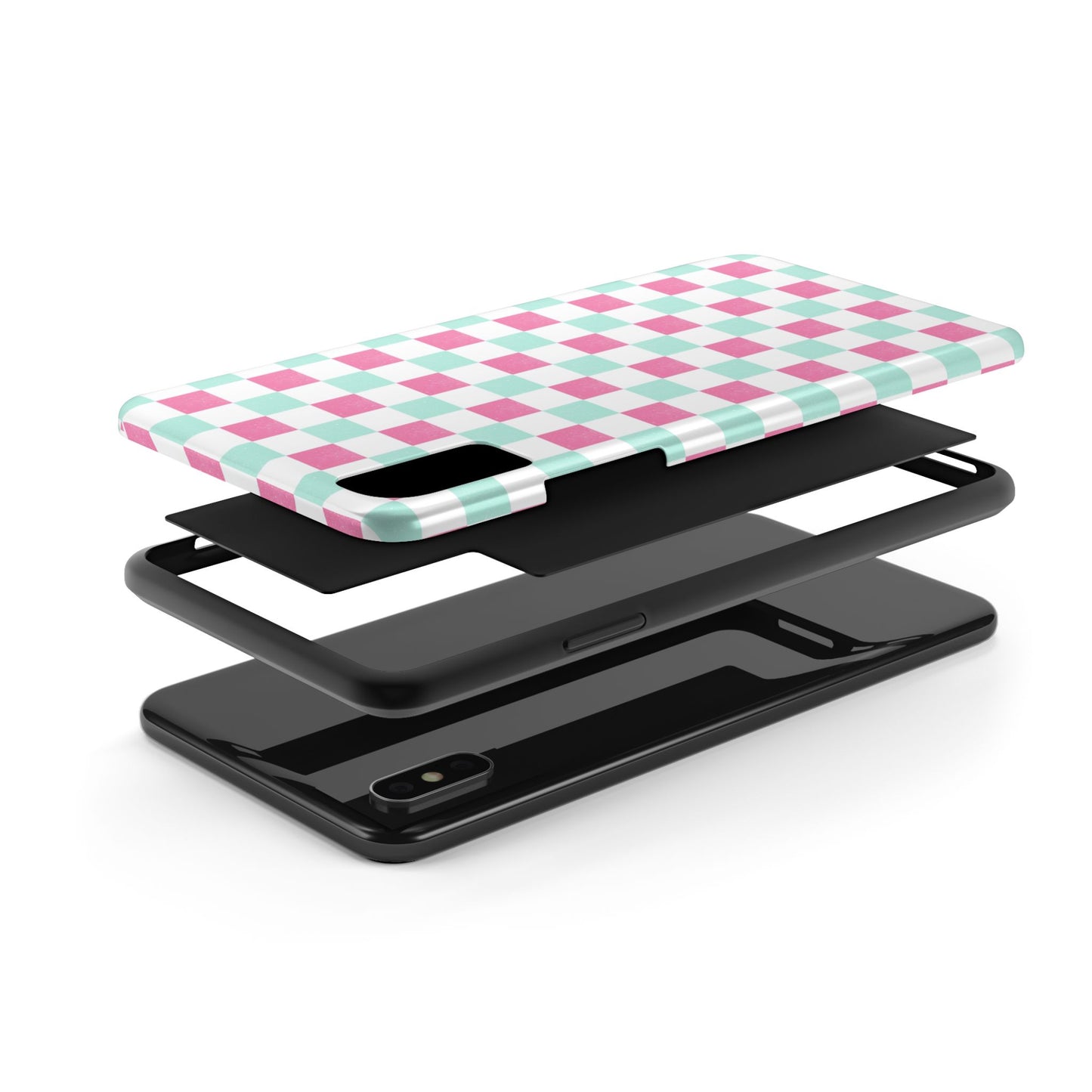 Pastel Christmas Checks Tough Phone Cases