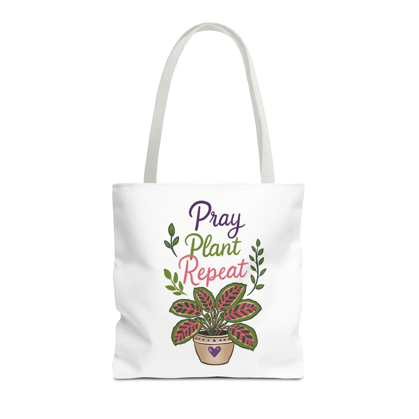 Pray Plant Repeat Tote Bag – Botanical Faith Canvas Shopper