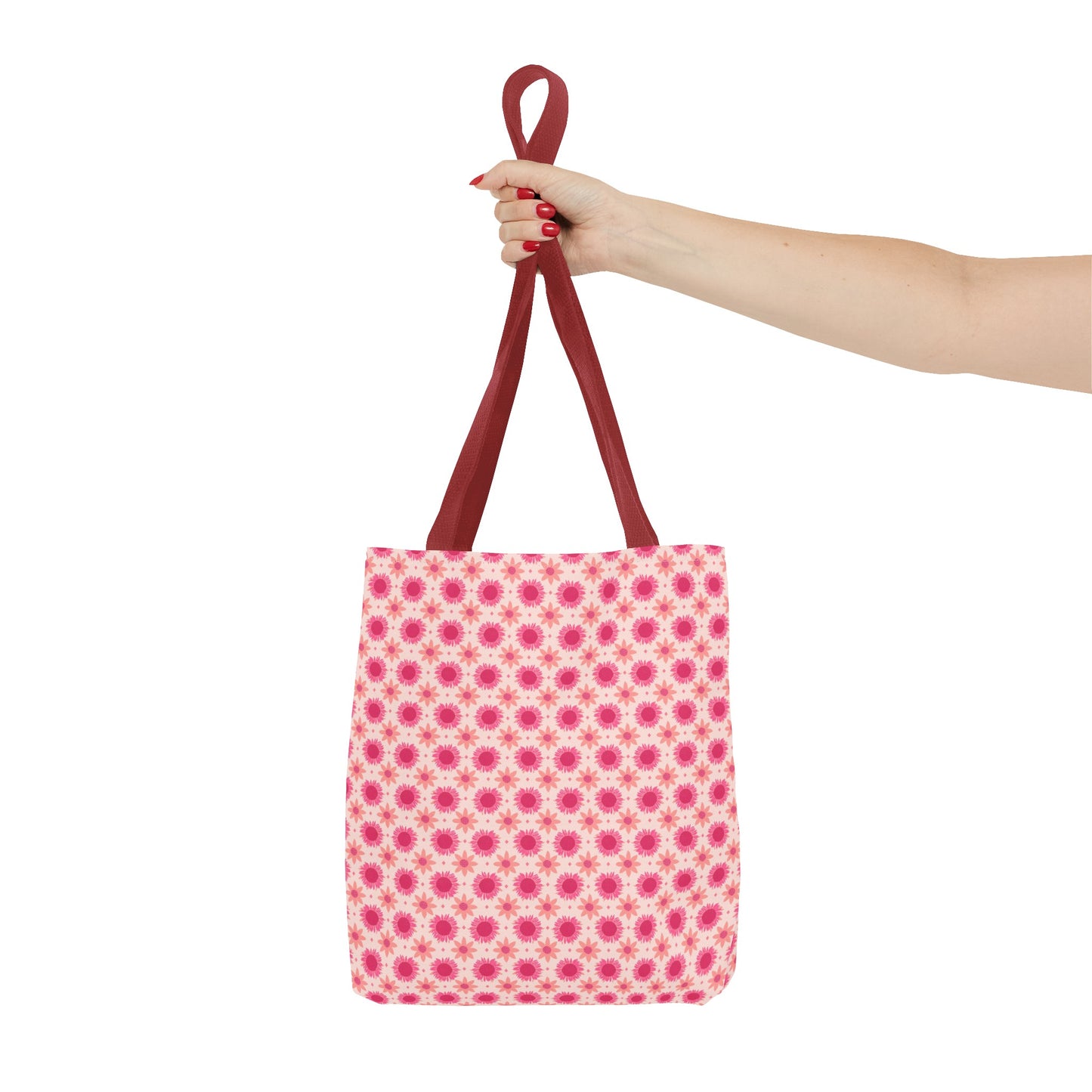 Pink Sunflowers on Pink Background Tote Bag