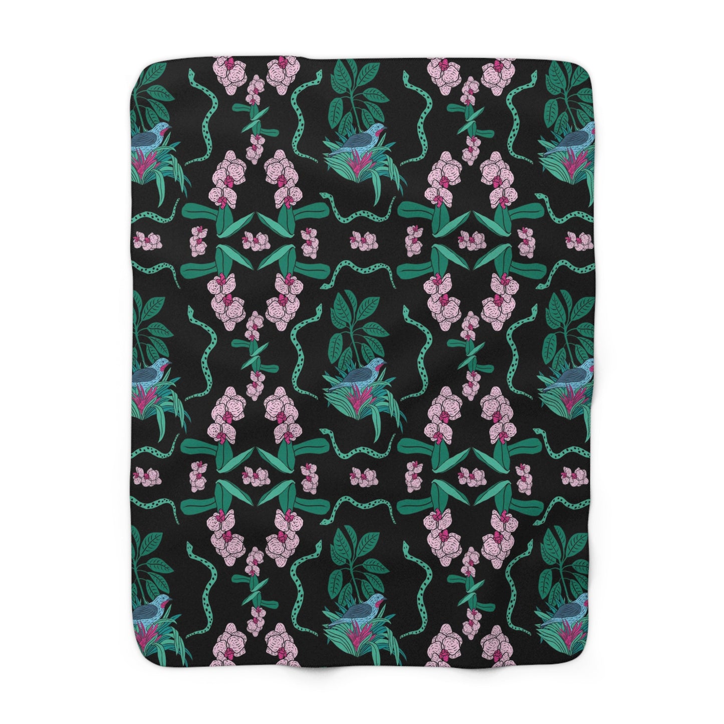 Spangled Cotinga Sherpa Fleece Blanket