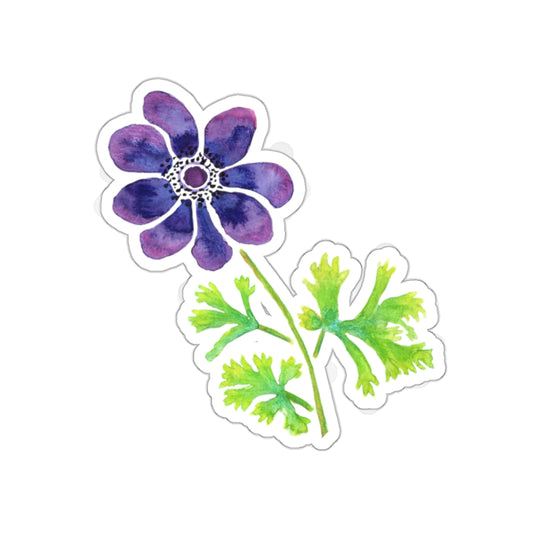 Purple Anemone Die Cut Sticker