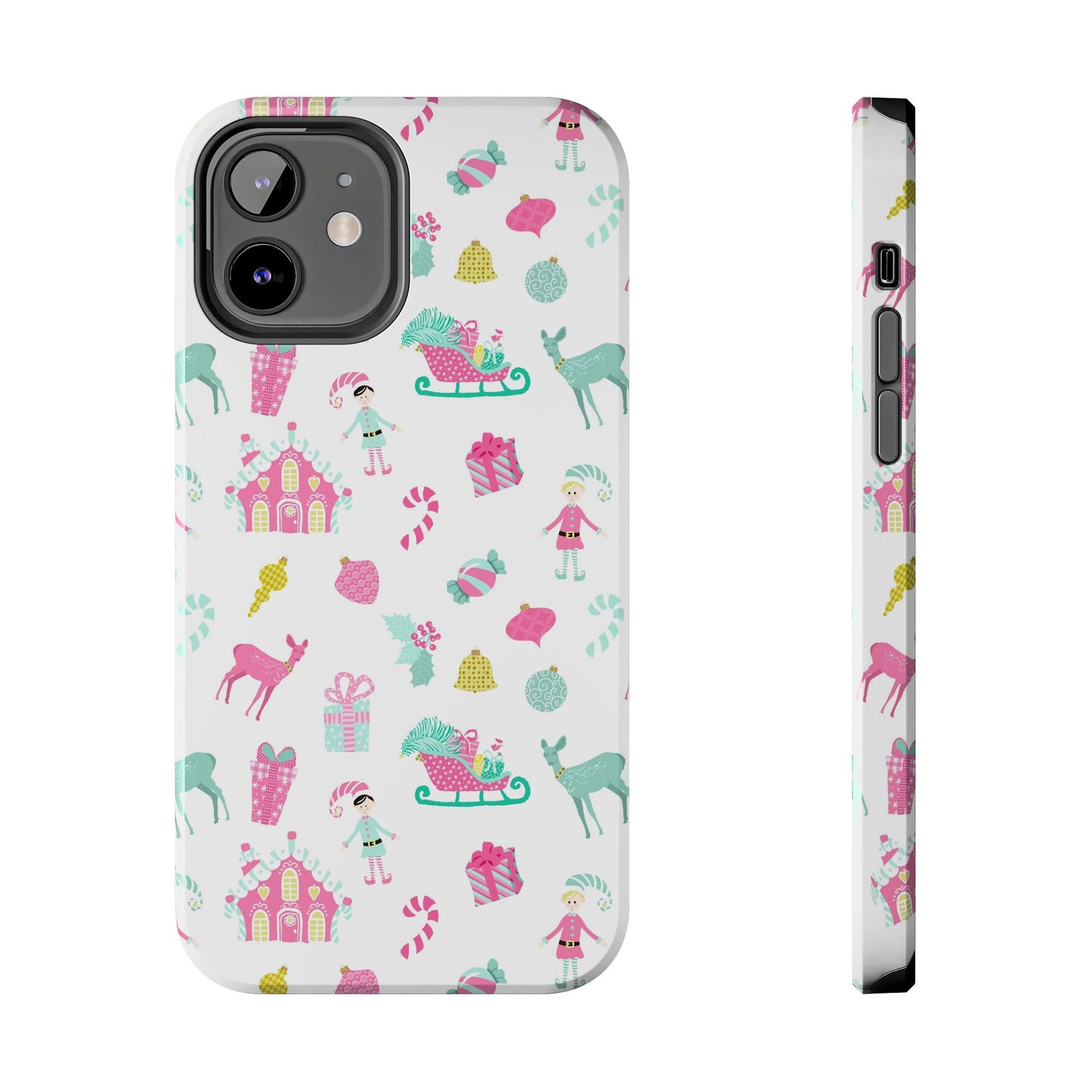 Pastel Christmas on White Tough Phone Cases