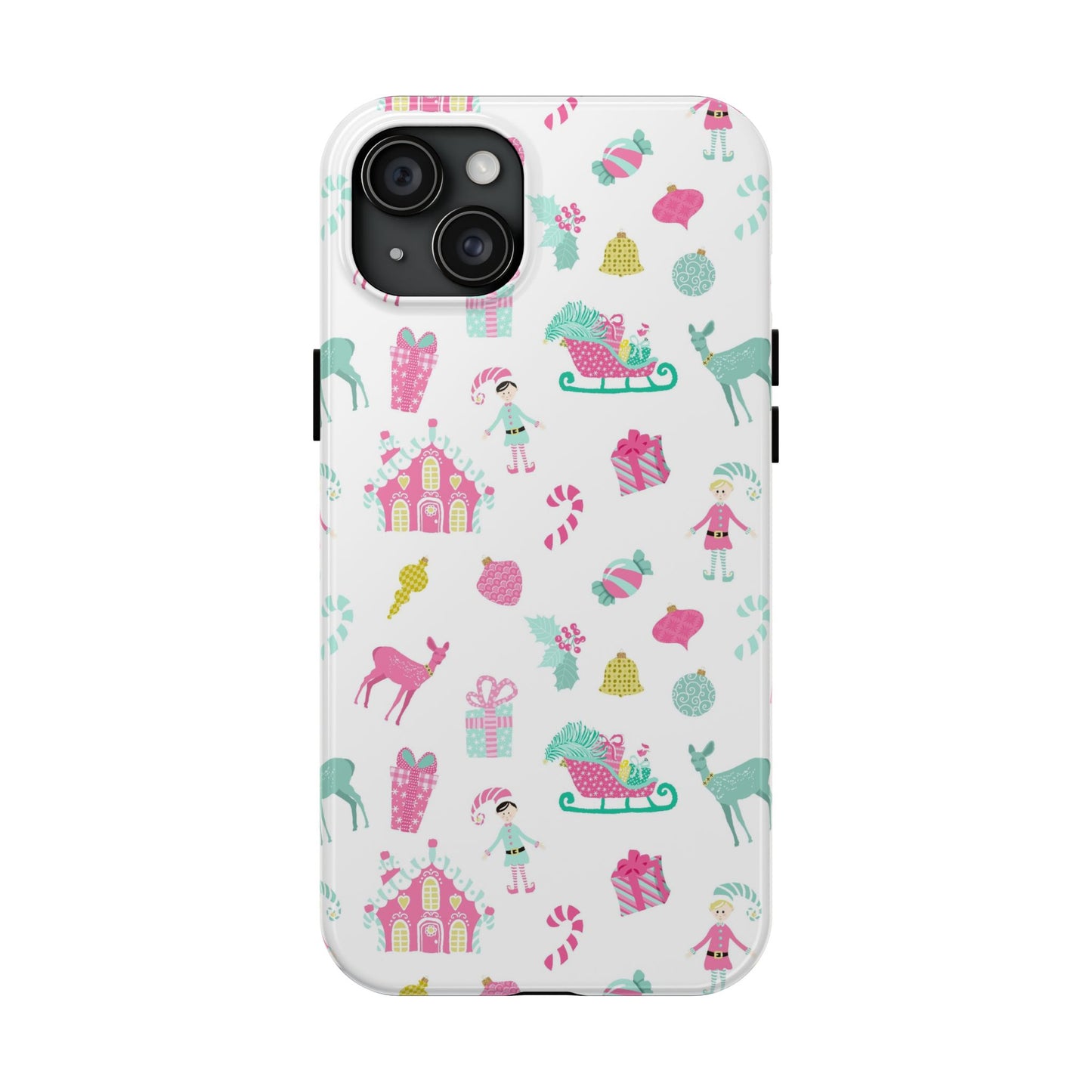 Pastel Christmas on White Tough Phone Cases