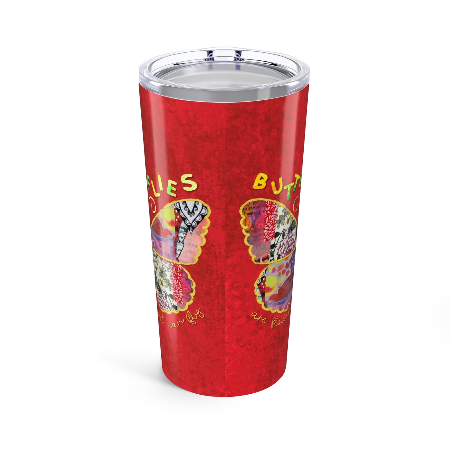 Boho Butterfly Collage Tumbler 20oz