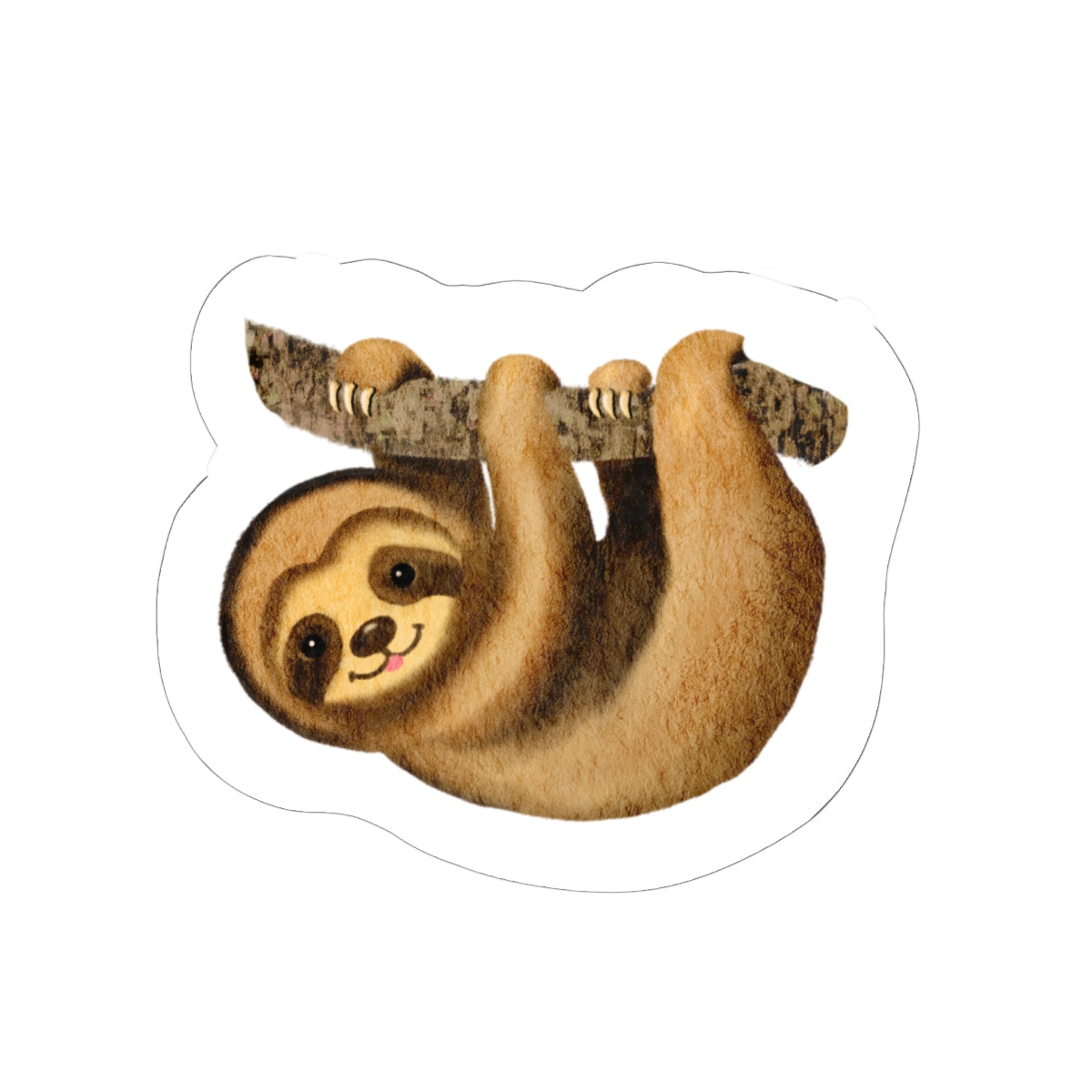 Cute Hanging Sloth Sticker — Waterproof Kiss-Cut Decal for Laptops & Water Bottles