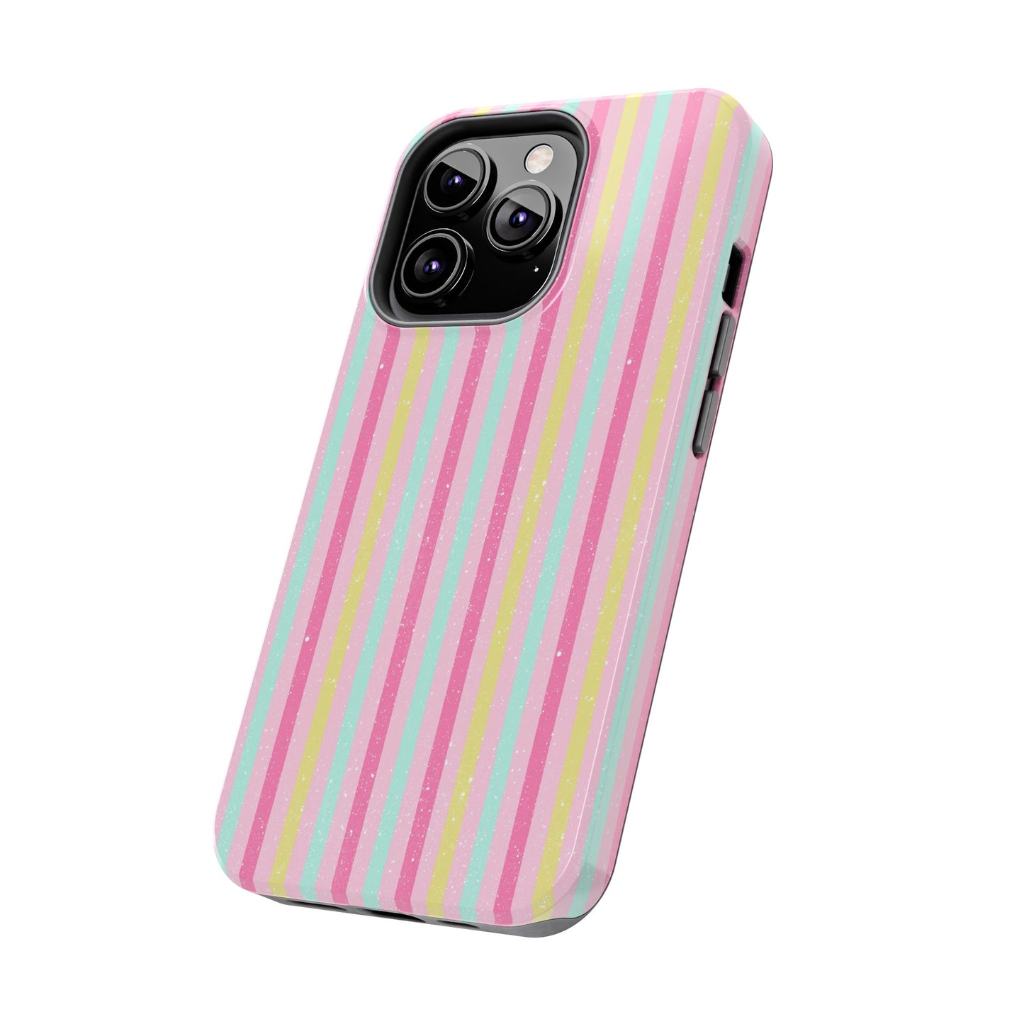 Pastel Stripes on Pink Tough Phone Cases