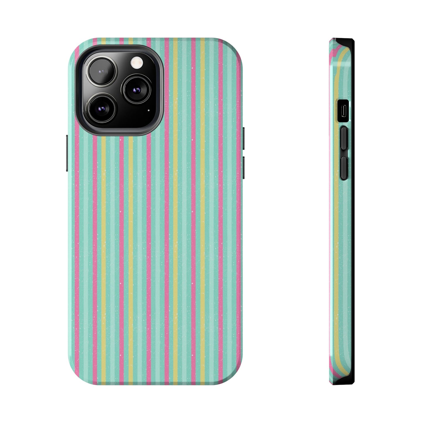 Pastel Stripes on Turquoise Tough Phone Cases