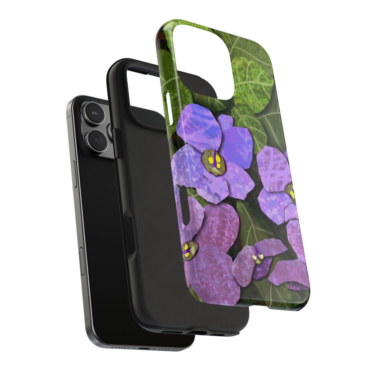 African Violets Collage Art Tough Phone Cases