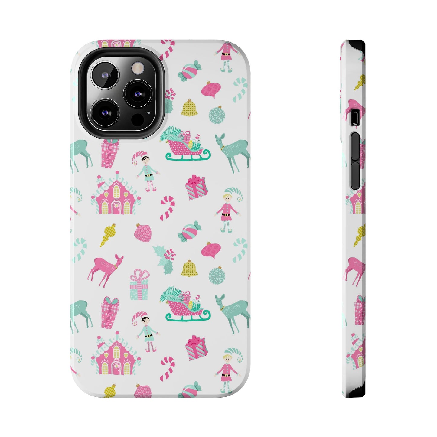 Pastel Christmas on White Tough Phone Cases