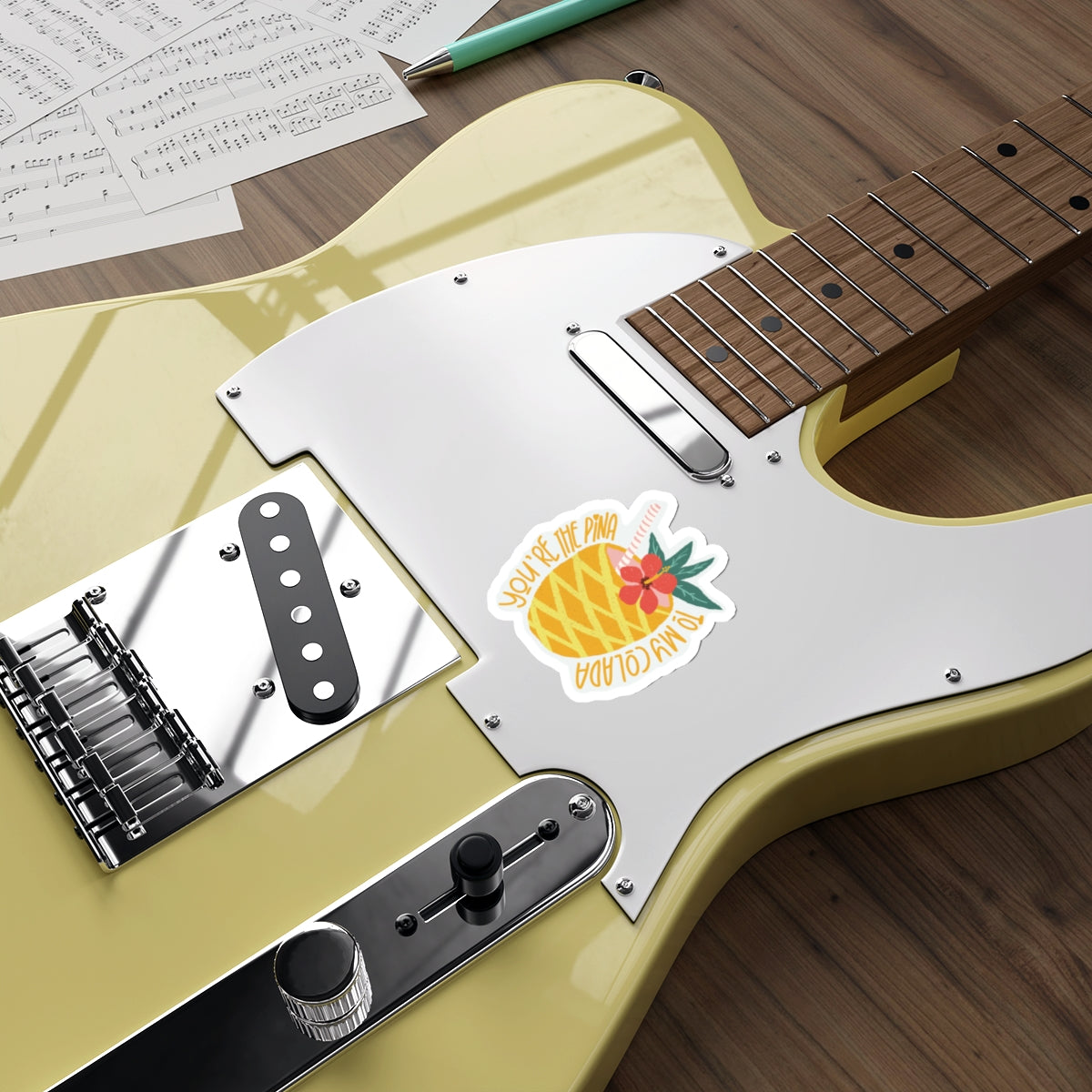 Pina Colada in a Pineapple - You’re the Pina to My Colada Quote Die-Cut Stickers