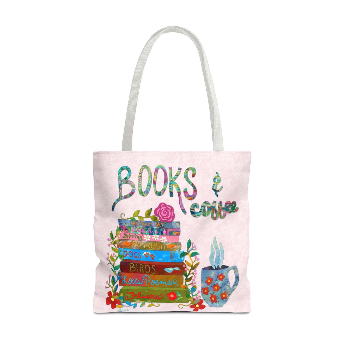 Books and Coffee Collage Tote Bag