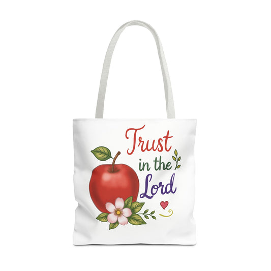 Trust in the Lord Apple Tote Bag — Faith-Based Christian Grocery & Everyday Tote