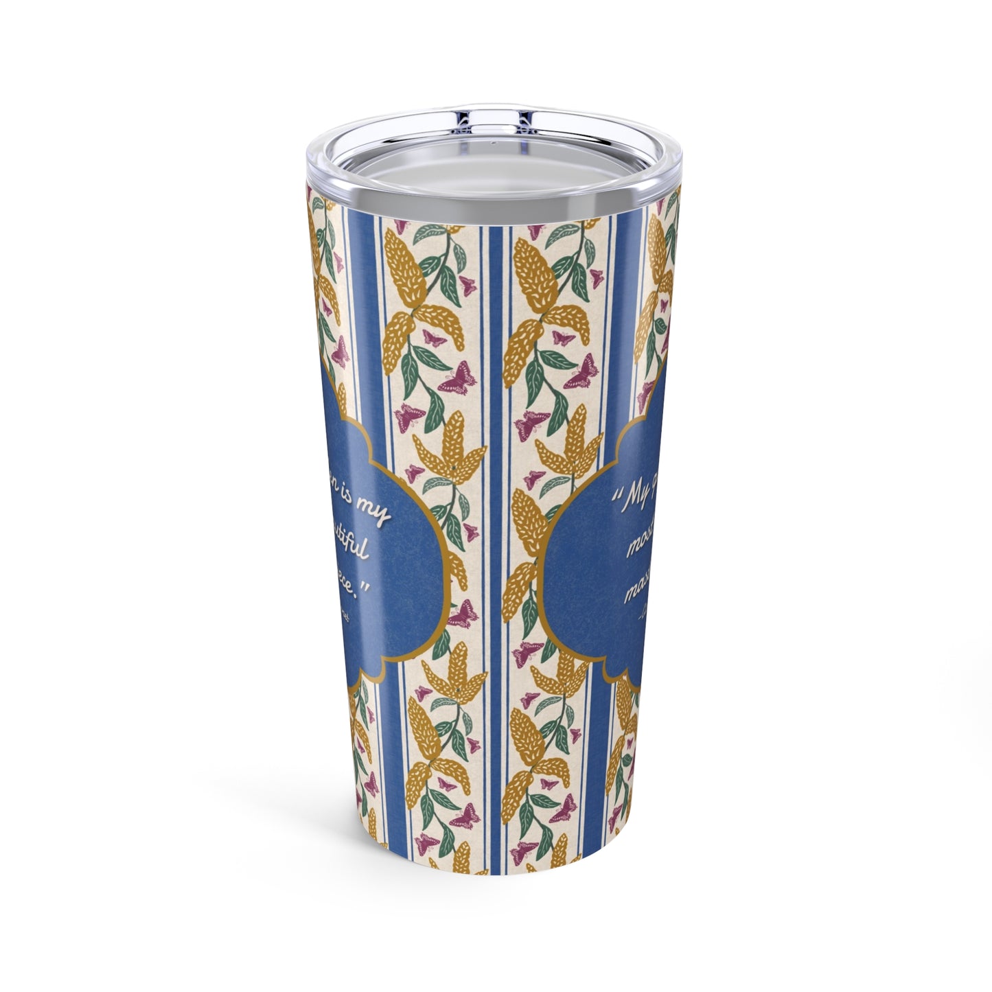 Goldenrod and Butterflies with Monet Quote Tumbler