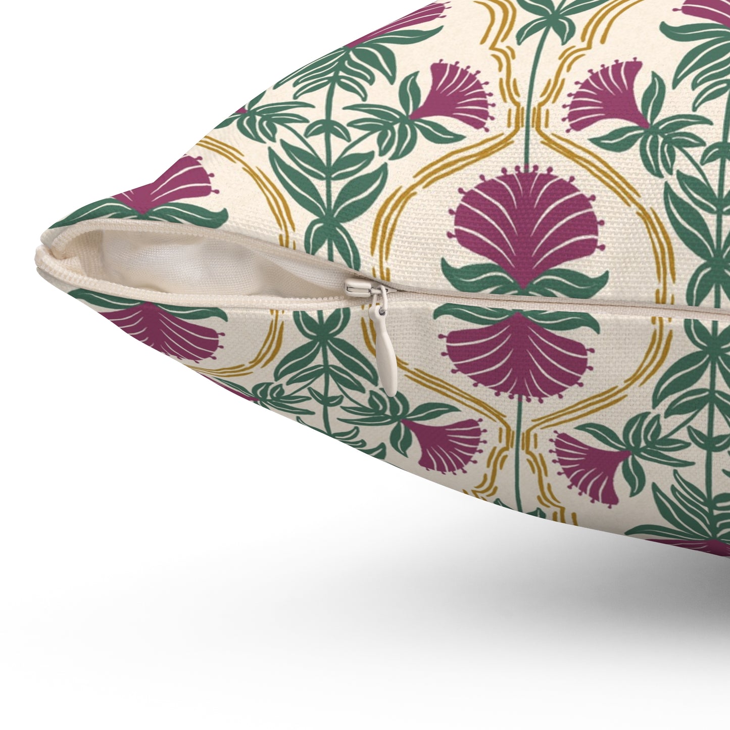 Bergamot Flowers Spun Polyester Square Pillow