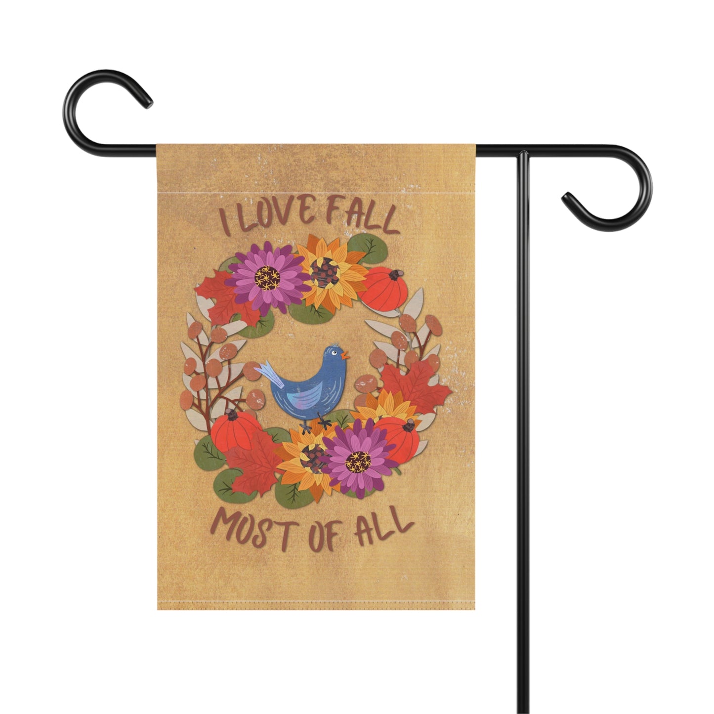 I Love Fall Most of All Autumn Wreath Collage Hello Autumn Garden Banner