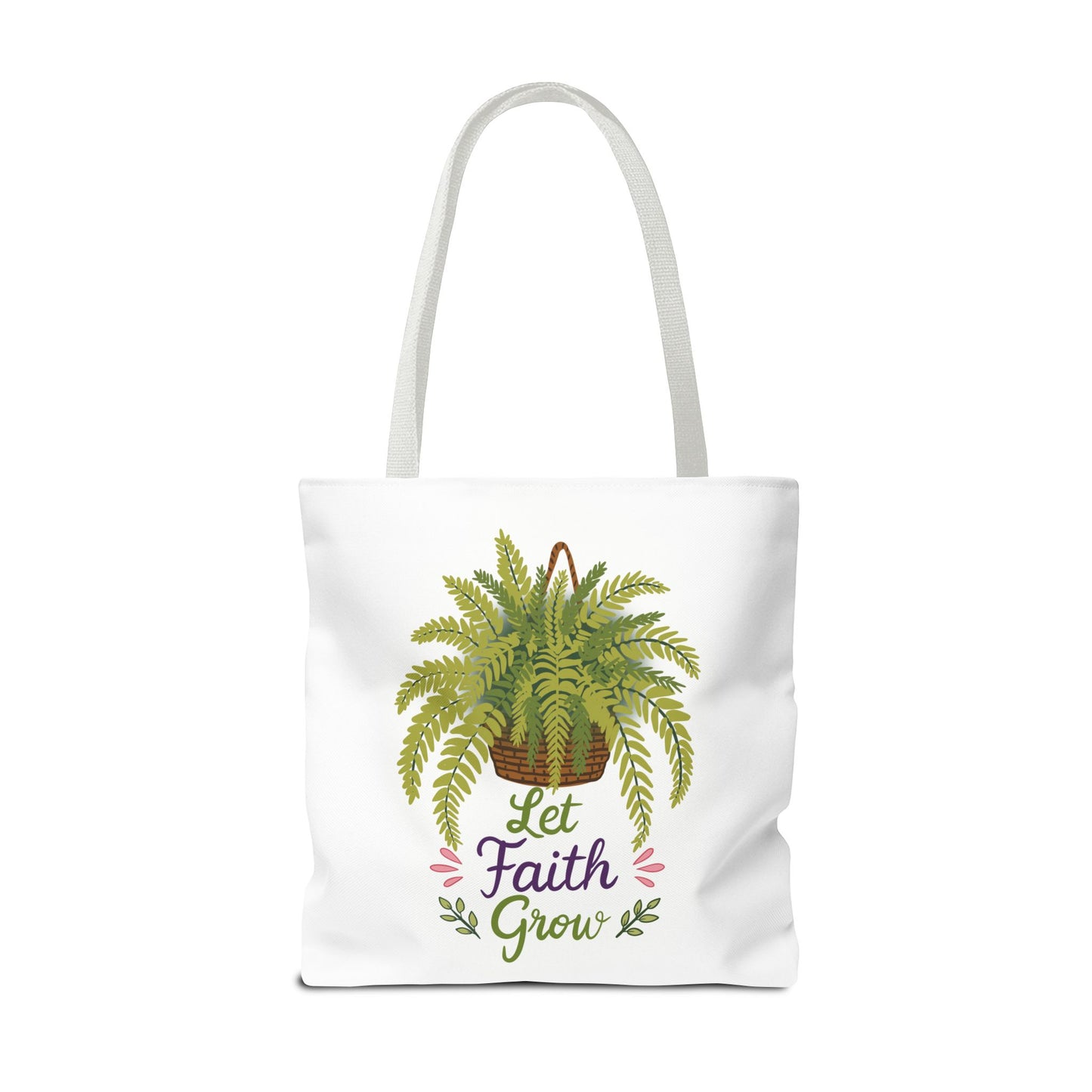 Let Faith Grow Tote Bag — Botanical Hanging Fern Spiritual Tote