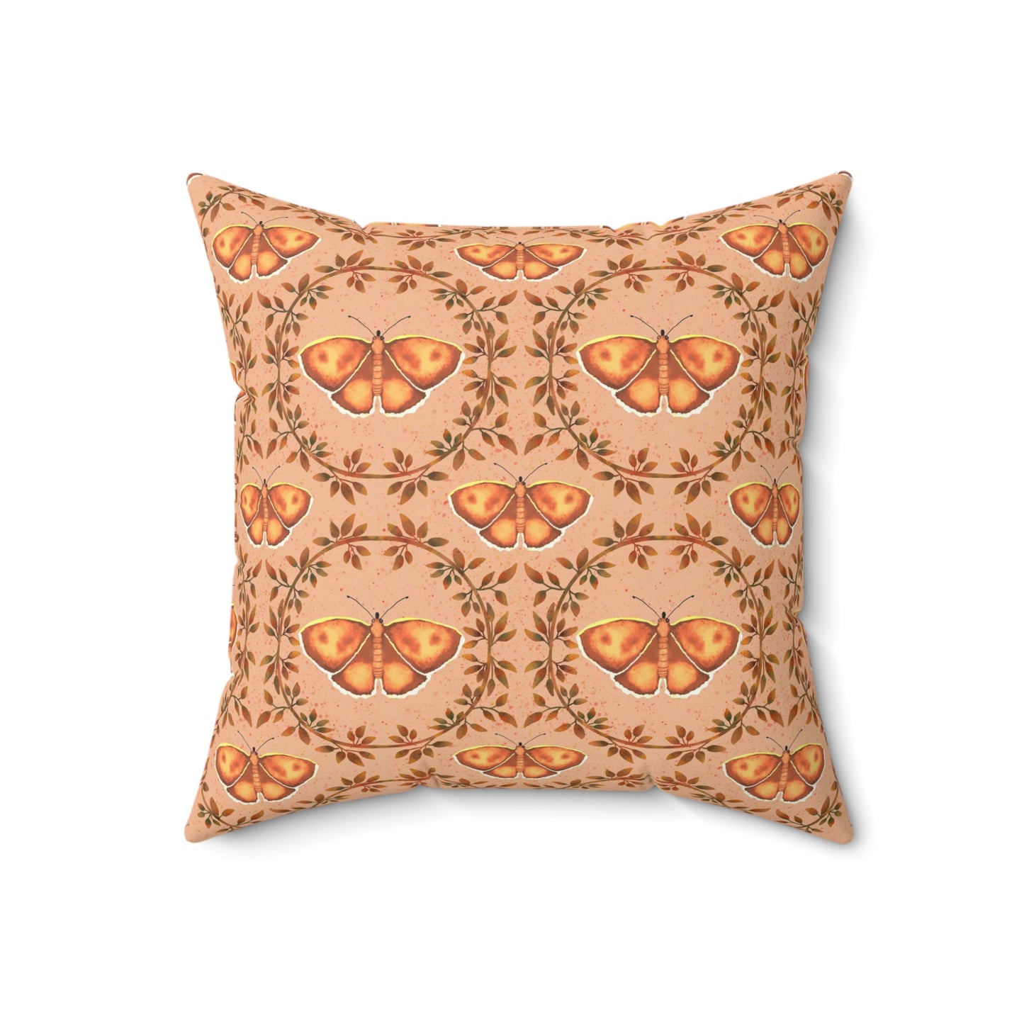 Moths and Vines Spun Polyester Square Pillow