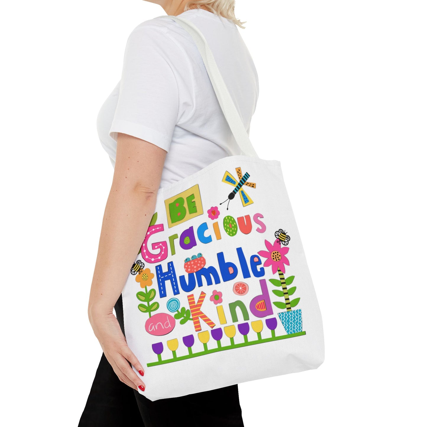 Be Gracious Humble and Kind Collage Tote Bag