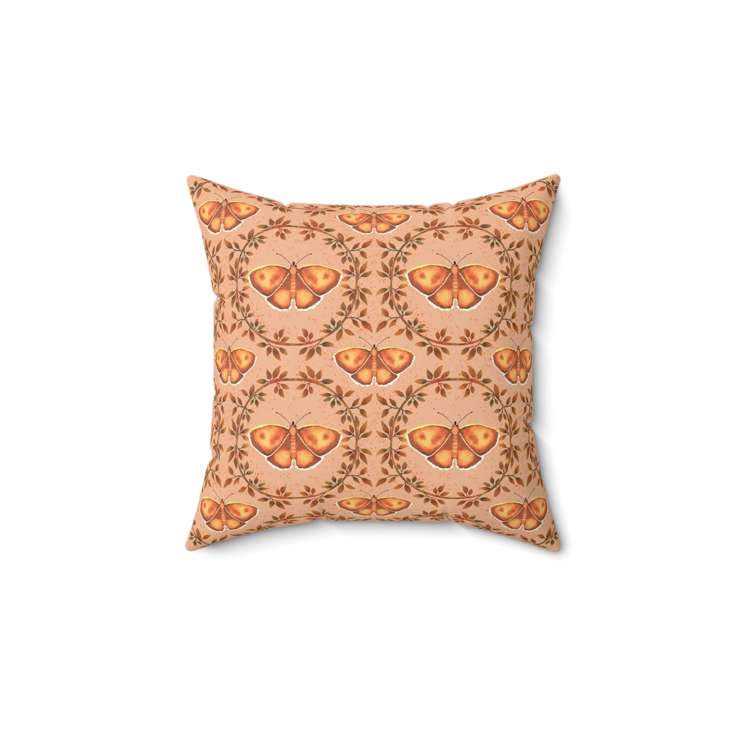 Moths and Vines Spun Polyester Square Pillow