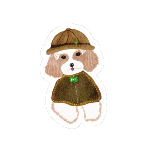 Cute Pico Explorer Pup Kiss-Cut Sticker