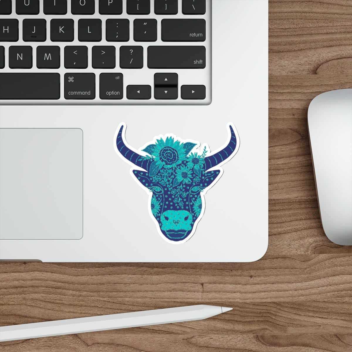 Floral Cow Wanda Die-Cut Sticker