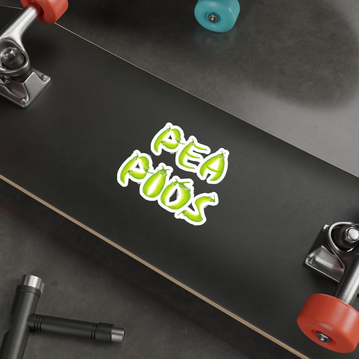 Pea Pods Lettering Die Cut Sticker