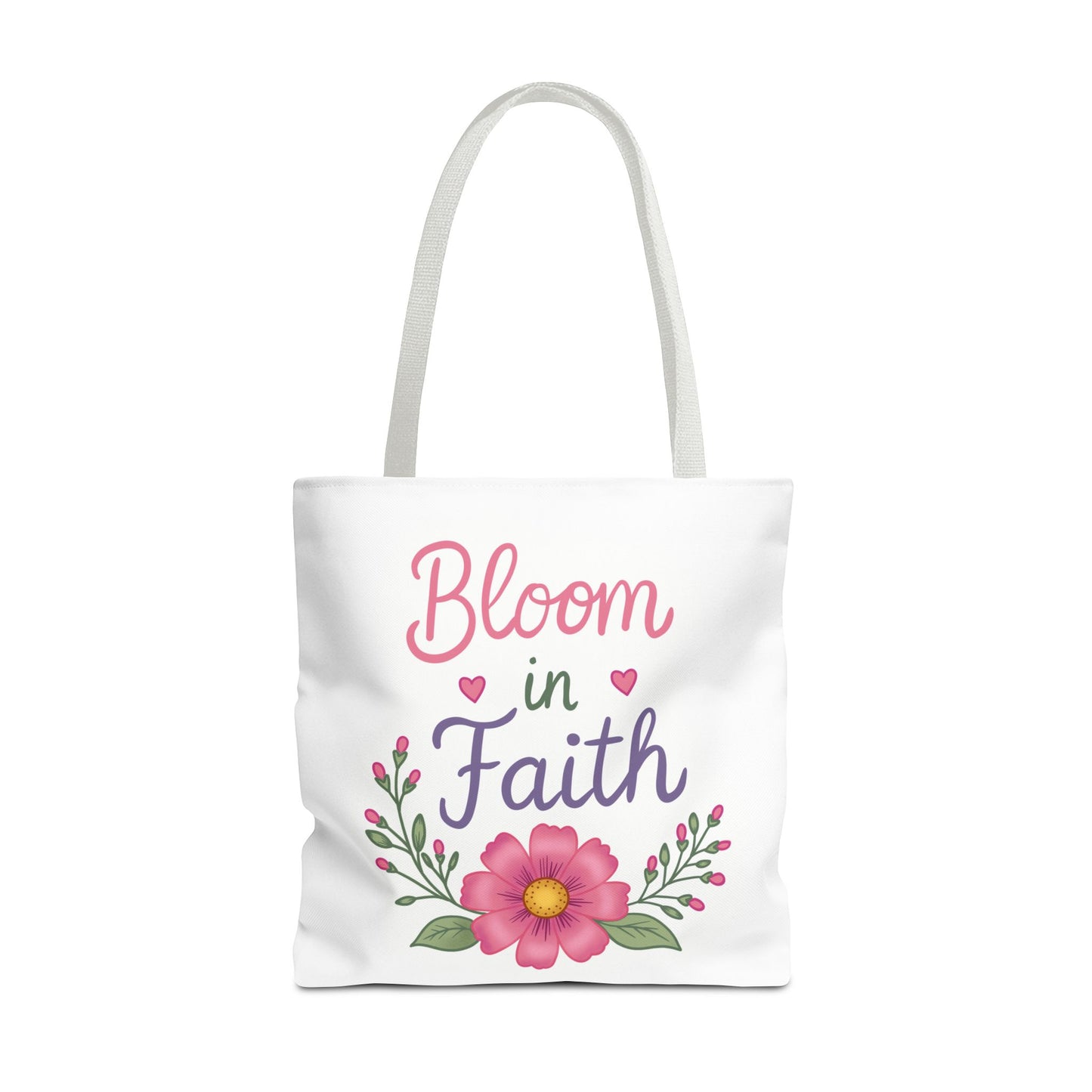 Bloom in Faith Floral Tote Bag — Inspirational Scripture Gift