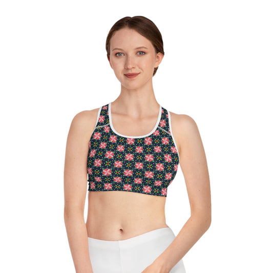 Poinsettias Sports Bra