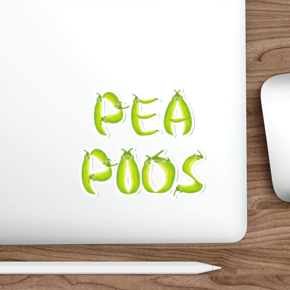 Pea Pods Lettering Die Cut Sticker