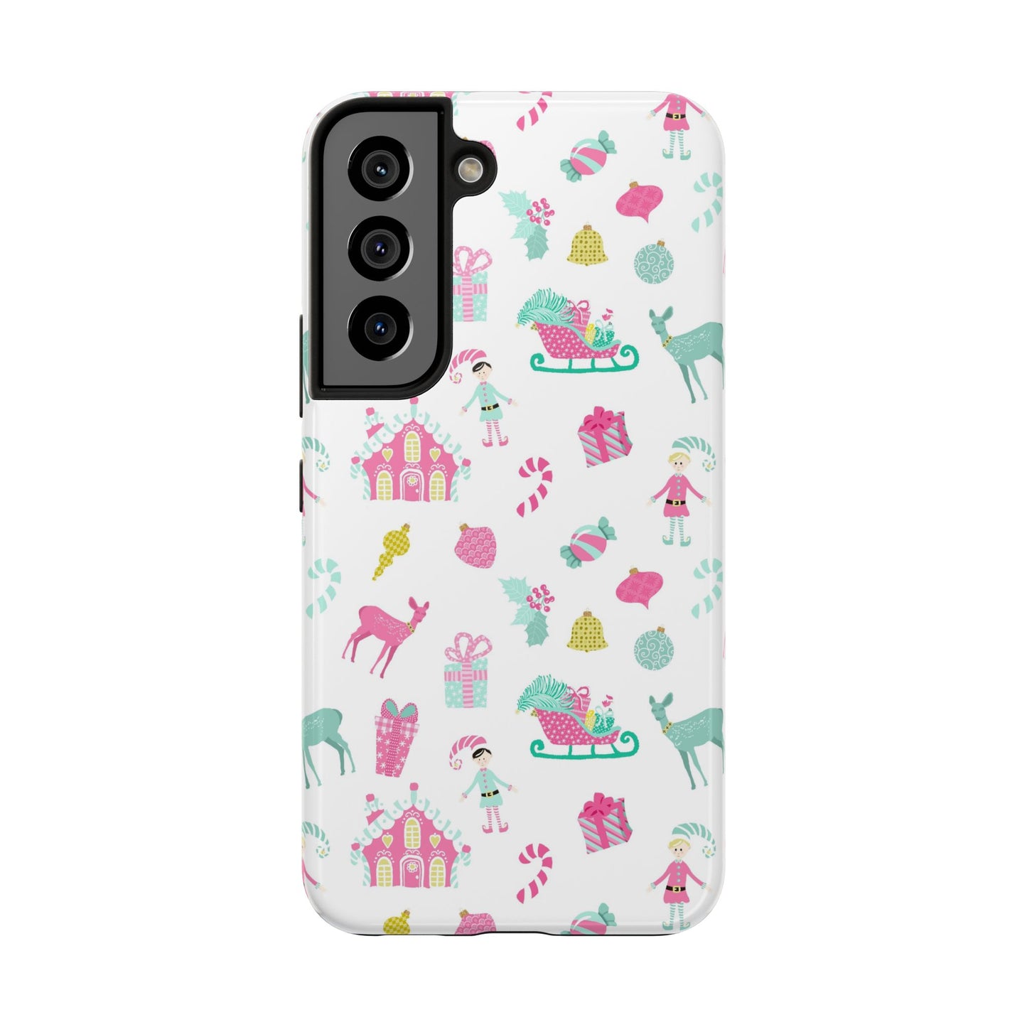 Pastel Christmas on White Tough Phone Cases