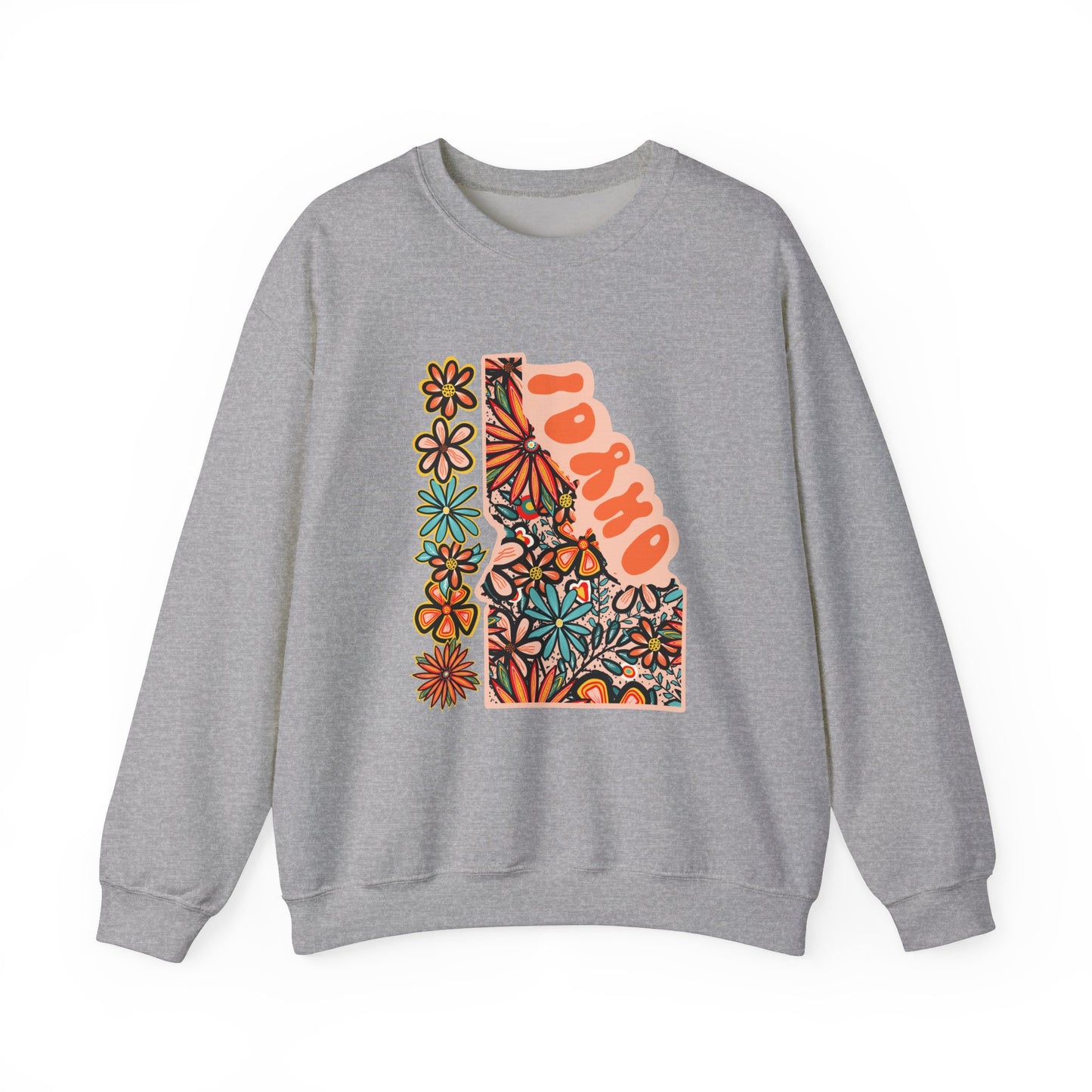 Retro 70s Idaho State Design — Heavy Blend™ Crewneck Sweatshirt