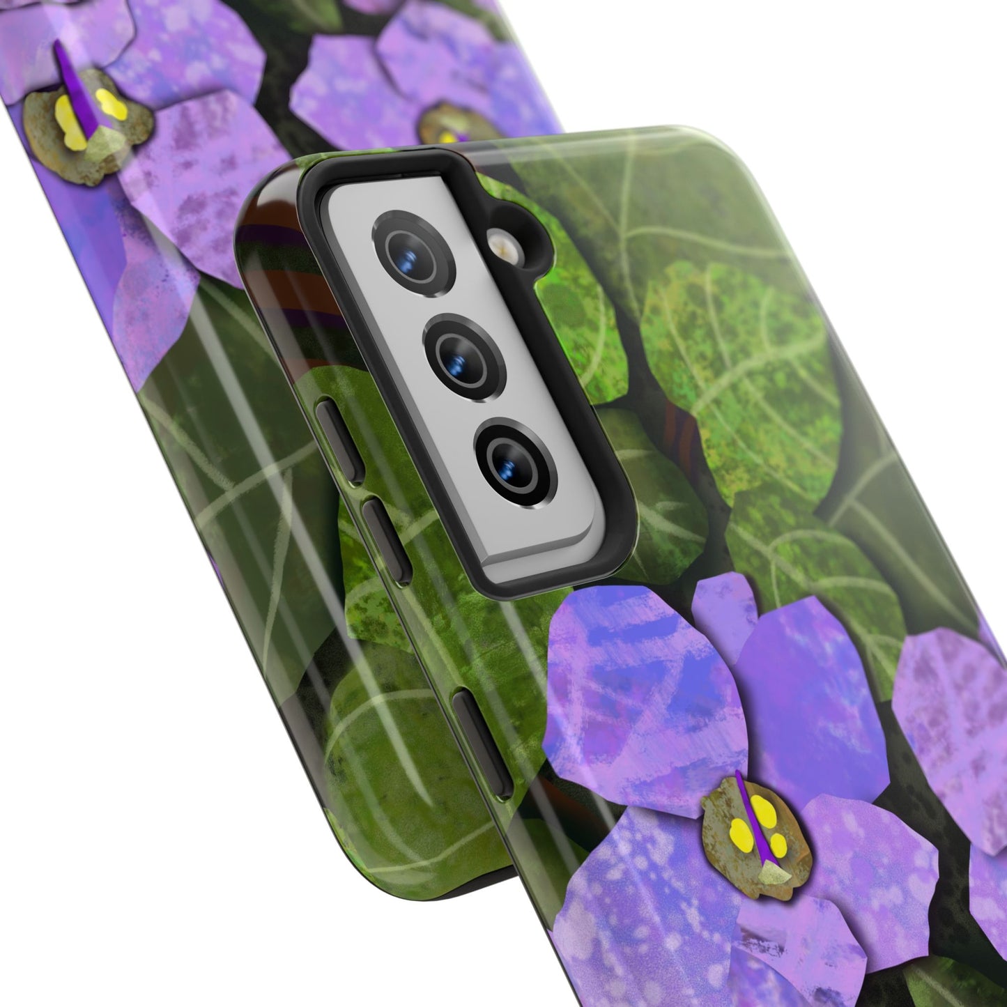 African Violets Collage Art Tough Phone Cases