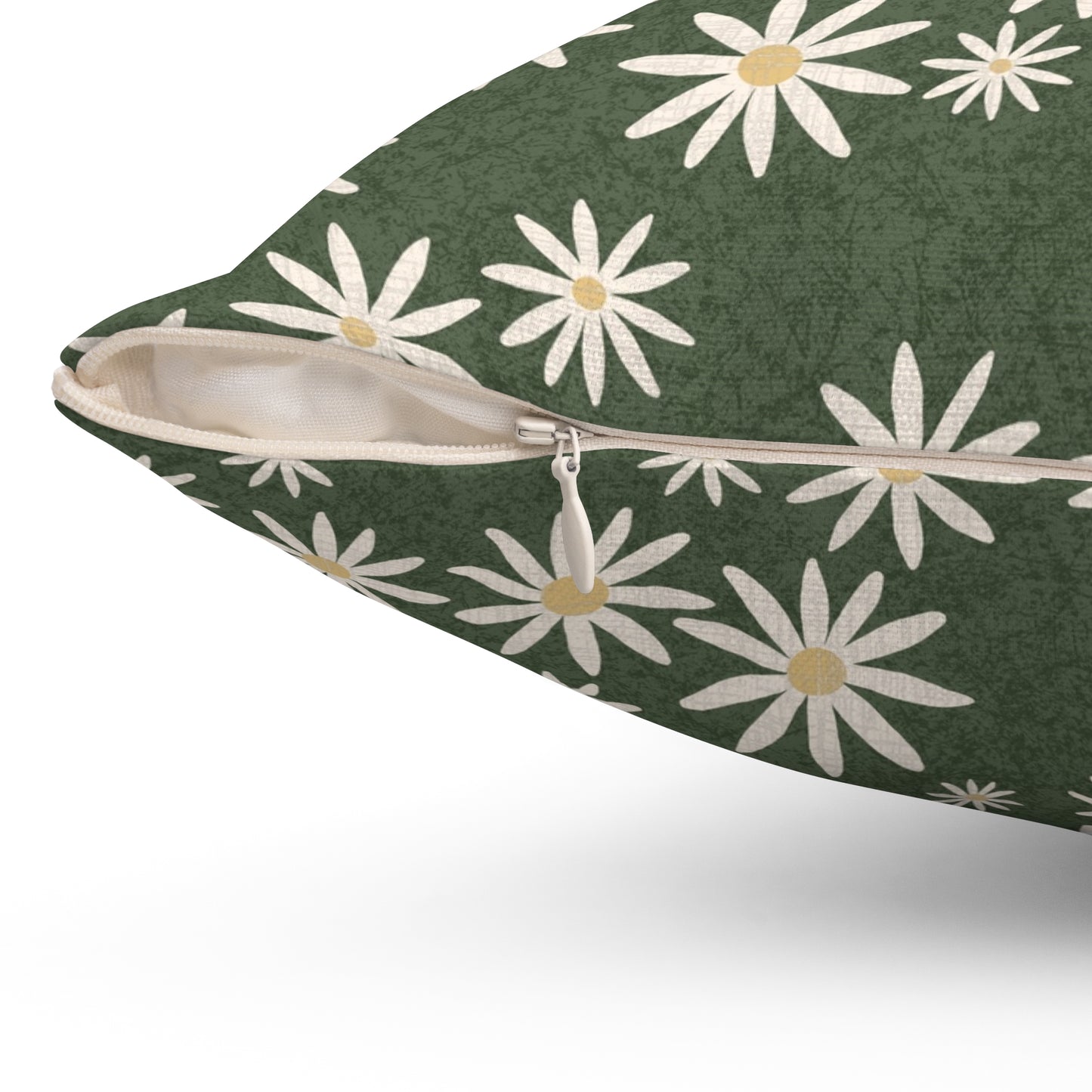 Chickweed Flowers on Sage Spun Polyester Square Pillow