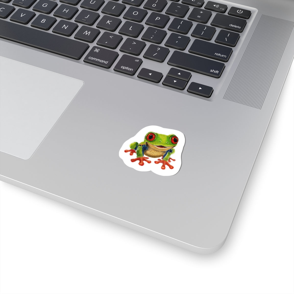 Red-Eyed Baby Frog Kiss-Cut Sticker — Watercolor Nursery Decal for Laptops, Planners & Baby Shower Favors